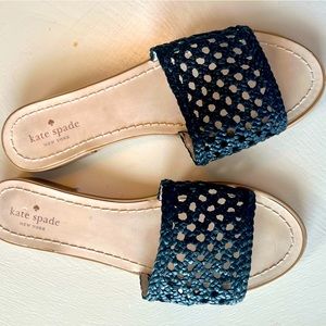 Kate Spade black woven leather sandals size 10.5